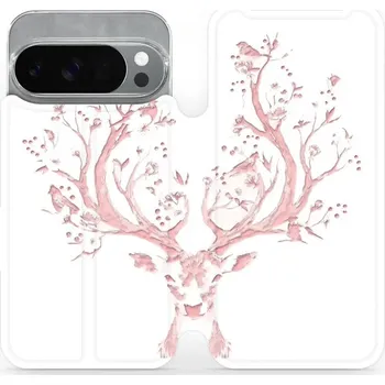 Pouzdro na mobilní telefon Flipové pouzdro Mobiwear - Google Pixel 10 Pro - M007S Růžový jelínek (Knížkové flip pouzdro, obal, kryt na mobil Google Pixel 10 Pro - M007S Růžový jelínek, materiál Umělá kůže + TPU - ochrana 360°, stojánek, silikonová vanička, magnetické zavírání)