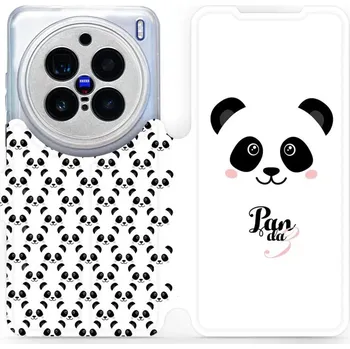 Pouzdro na mobilní telefon Flipové pouzdro Mobiwear - Vivo X200 Pro - M030P Panda Amálka (Knížkové flip pouzdro, obal, kryt na mobil Vivo X200 Pro - M030P Panda Amálka, materiál Umělá kůže + TPU - ochrana 360°, stojánek, silikonová vanička, magnetické zavírání)