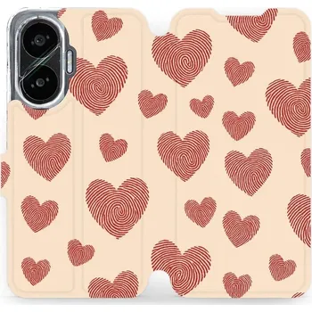 Pouzdro na mobilní telefon Flipové pouzdro Mobiwear - Xiaomi Poco F7 - VP93S Otisk srdce (Knížkové flip pouzdro, obal, kryt na mobil Xiaomi Poco F7 - VP93S Otisk srdce, materiál Umělá kůže + TPU - ochrana 360°, stojánek, silikonová vanička, magnetické zavírání)