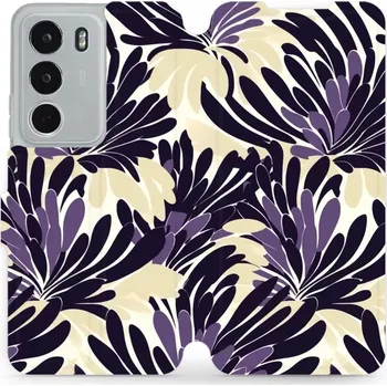 Pouzdro na mobilní telefon Flipové pouzdro Mobiwear - Realme C71 - VA47S Fialová flóra (Knížkové flip pouzdro, obal, kryt na mobil Realme C71 - VA47S Fialová flóra, materiál Umělá kůže + TPU - ochrana 360°, stojánek, silikonová vanička, magnetické zavírání)