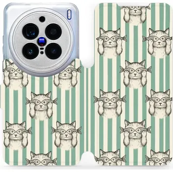 Pouzdro na mobilní telefon Flipové pouzdro Mobiwear - Vivo X200 Pro - VP90S Číča ryby (Knížkové flip pouzdro, obal, kryt na mobil Vivo X200 Pro - VP90S Číča ryby, materiál Umělá kůže + TPU - ochrana 360°, stojánek, silikonová vanička, magnetické zavírání)