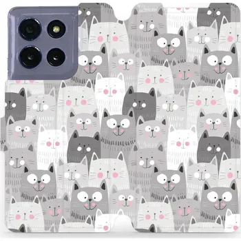 Pouzdro na mobilní telefon Flipové pouzdro Mobiwear - Motorola Moto G86 5G - M099P Kočičky (Knížkové flip pouzdro, obal, kryt na mobil Motorola Moto G86 5G - M099P Kočičky, materiál Umělá kůže + TPU - ochrana 360°, stojánek, silikonová vanička, magnetické zavírání)