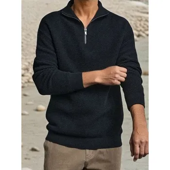 Pánské oblečení Sinsay - Zapínací svetr s límečkem - černá - 781FZ-99X - 781FZ-99X-XS