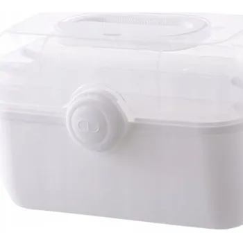 Úložný box Přenosný úložný box první pomoci Kontejnerový koš s odnímatelnými pilulkami Bílá L