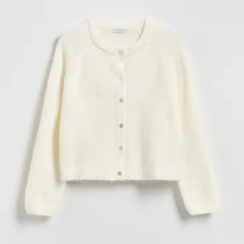 Dámský svetr Reserved - Kardigan s příměsí vlny - tělová - 252GP-02X - 252GP-02X-XL