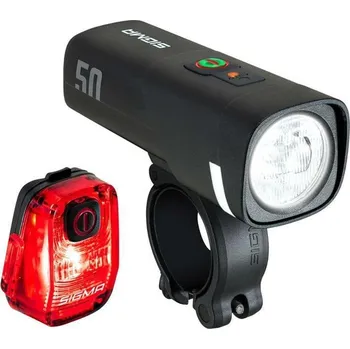 Cyklosvítilna SIGMA světlo set - přední + zadní AURA 50 + HIRO 10