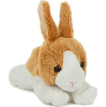 Hračka Králík ležící plyš 11x15cm hnědo-bílý 0m+