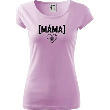Dámské tričko Máma nápis a srdce a slunečnice - Dámské triko Pure - XS ( Orchid )