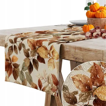 ubrus PODLOŽKA NA STŮL, UBRUS PODZIMNÍ HLADKÝ MATNÝ 40x220 CM, LISTÍ, PODZIMNÍ LISTY 475