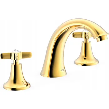 Vodovodní baterie Stojánková umyvadlová baterie Tres zlatá