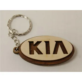 Dřevěný přívěsek na klíče na klíče „auto“ neutrální