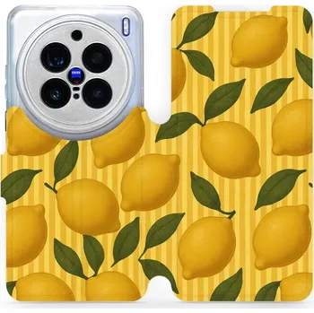 Pouzdro na mobilní telefon Flipové pouzdro Mobiwear - Vivo X200 Pro - VP81S Citrony (Knížkové flip pouzdro, obal, kryt na mobil Vivo X200 Pro - VP81S Citrony, materiál Umělá kůže + TPU - ochrana 360°, stojánek, silikonová vanička, magnetické zavírání)