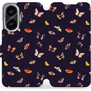 Pouzdro na mobilní telefon Flipové pouzdro Mobiwear - Xiaomi Poco F7 - VP78S Barevní motýlci (Knížkové flip pouzdro, obal, kryt na mobil Xiaomi Poco F7 - VP78S Barevní motýlci, materiál Umělá kůže + TPU - ochrana 360°, stojánek, silikonová vanička, magnetické zavírání)