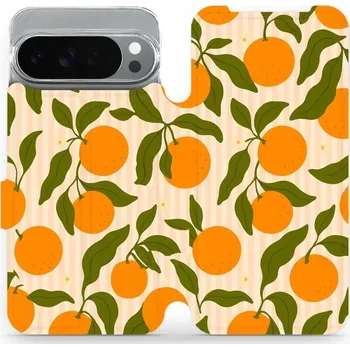 Pouzdro na mobilní telefon Flipové pouzdro Mobiwear - Google Pixel 10 Pro XL - VP82S Pomeranče (Knížkové flip pouzdro, obal, kryt na mobil Google Pixel 10 Pro XL - VP82S Pomeranče, materiál Umělá kůže + TPU - ochrana 360°, stojánek, silikonová vanička, magnetické zavírání)