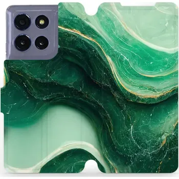 Pouzdro na mobilní telefon Flipové pouzdro Mobiwear - Motorola Moto G86 5G - VP38S Zelený mramor (Knížkové flip pouzdro, obal, kryt na mobil Motorola Moto G86 5G - VP38S Zelený mramor, materiál Umělá kůže + TPU - ochrana 360°, stojánek, silikonová vanička, magnetické zavírání)