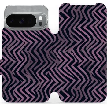 Pouzdro na mobilní telefon Flipové pouzdro Mobiwear - Google Pixel 10 Pro - VA55S Fialové klikyháky (Knížkové flip pouzdro, obal, kryt na mobil Google Pixel 10 Pro - VA55S Fialové klikyháky, materiál Umělá kůže + TPU - ochrana 360°, stojánek, silikonová vanička, magnetické zavírání