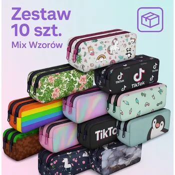 Penál Školní Penál Tuba SADA 10 ks Pouzdro Studentské MIX Den Chlapců