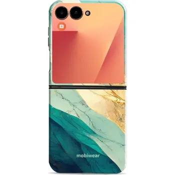 Pouzdro na mobilní telefon Odolný obal Mobiwear Elite Pro - Samsung Galaxy Z Flip 7 - EP37E Zlatavý a zelenkavý mramor (Odolné pouzdro, obal kryt Mobiwear Elite Pro - maximální ochrana mobilu Samsung Galaxy Z Flip 7, zesílené hrany, přesné výřezy, pohodlné držení, odolná grafika,)