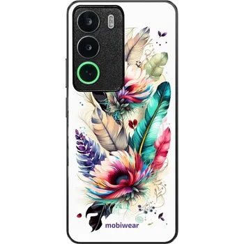Pouzdro na mobilní telefon Lesklý kryt Mobiwear Glossy - Realme C71 - G017G Pírka a květy (Prémiové lesklé pouzdro, obal, kryt Mobiwear Glossy na mobil Realme C71 - G017G Pírka a květy, materiál Plast + TPU silikon - krytí po všech stranách, neošoupatelný potisk, tenké provedení,)