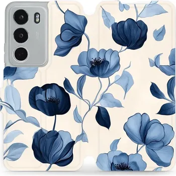 Flipové pouzdro Mobiwear - Realme C71 - VP73S Modrá krása květů (Knížkové flip pouzdro, obal, kryt na mobil Realme C71 - VP73S Modrá krása květů, materiál Umělá kůže + TPU - ochrana 360°, stojánek, silikonová vanička, magnetické zavírání)
