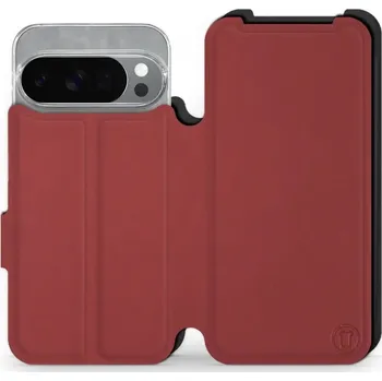 Pouzdro na mobilní telefon Flipové pouzdro Mobiwear Semiš - Google Pixel 10 Pro - Cihlové & Černé (Knížkové semišové flip pouzdro, obal, kryt na mobil Google Pixel 10 Pro - Cihlové & Černé, materiál semiš + TPU, ochrana 360°, stojánek, silikonová vanička, magnetické zavírání)