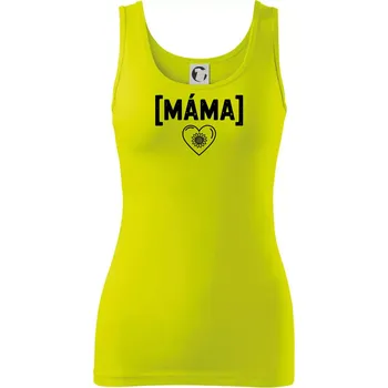 Dámské tričko Máma nápis a srdce a slunečnice - Dámské tílko - M ( Limetková )
