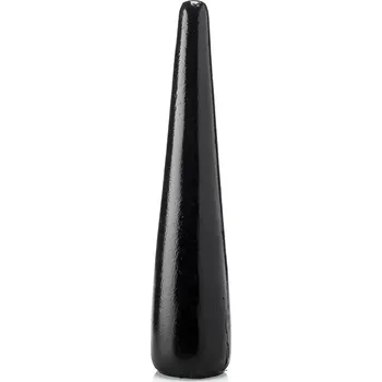 Dildo HardToys FBP14, černé vinylové dildo 29 x 2,2–6 cm