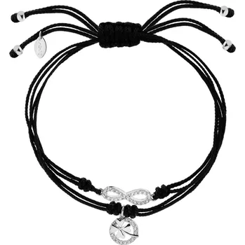 Náramek Náramek se stříbrnými prvky a zirkony - nekonečno, čtyřlístek - AP541-3857