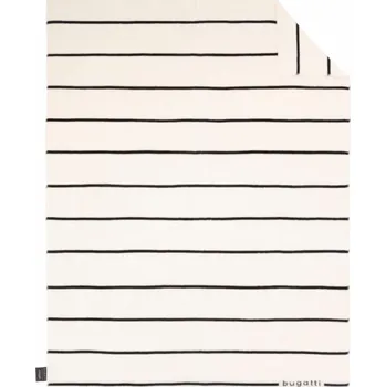 deka Bugatti Žakárová vlněná deka 150 x 200 cm bílá/černé proužky