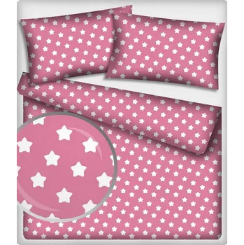 Dětská bavlněná látka Perníky Bílé na Amarantovém