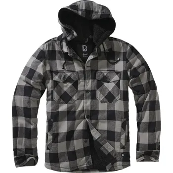 Pánská casual bunda BRANDIT bunda Lumberjacket hooded Černo-charcoal Velikost: 3XL
