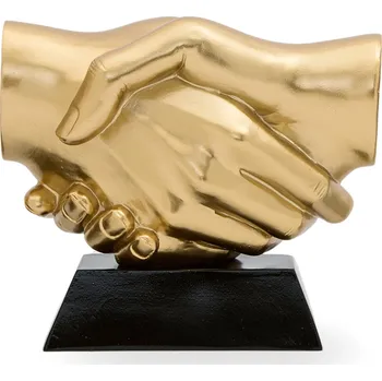 Trofej luxusní se symbolem přátelství, výška 14 cm, zlatá