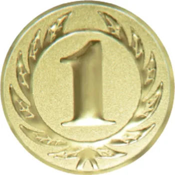 Emblém s číslem 1, pr. 25 mm, zlato