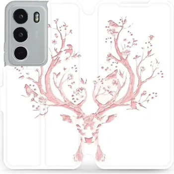 Pouzdro na mobilní telefon Flipové pouzdro Mobiwear - Realme C71 - M007S Růžový jelínek (Knížkové flip pouzdro, obal, kryt na mobil Realme C71 - M007S Růžový jelínek, materiál Umělá kůže + TPU - ochrana 360°, stojánek, silikonová vanička, magnetické zavírání)