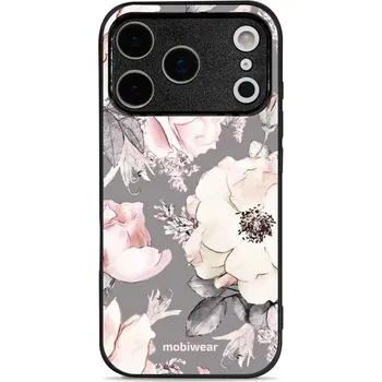 Pouzdro na mobilní telefon Lesklý kryt Mobiwear Glossy - Apple iPhone 17 Pro - G034G - Květy na šedém pozadí (Prémiové lesklé pouzdro, obal, kryt Mobiwear Glossy na mobil Apple iPhone 17 Pro - G034G - Květy na šedém pozadí, materiál Plast + TPU silikon - krytí po všech stranách,)