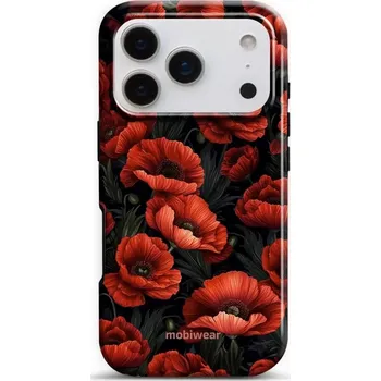 Pouzdro na mobilní telefon Odolný obal Mobiwear Elite Pro - Apple iPhone 17 Pro - EP45E Temné červené květy (Odolné pouzdro, obal kryt Mobiwear Elite Pro - maximální ochrana mobilu Apple iPhone 17 Pro, zesílené hrany, přesné výřezy, pohodlné držení, odolná grafika, kvalitní materiá