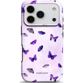 Pouzdro na mobilní telefon Odolný obal Mobiwear Elite Pro - Apple iPhone 17 Pro - EP77E Fialoví motýlci (Odolné pouzdro, obal kryt Mobiwear Elite Pro - maximální ochrana mobilu Apple iPhone 17 Pro, zesílené hrany, přesné výřezy, pohodlné držení, odolná grafika, kvalitní materiály)