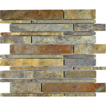 Obklad Kamenná mozaika, přírodní kámen mix hnědá