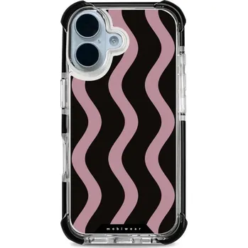 Pouzdro na mobilní telefon Odolný obal Mobiwear MagSafe Elite Bumper - Apple iPhone 17 - DA54D Fialové vlnky (Odolný kryt, pouzdro, obal Mobiwear Elite Bumper na mobil Apple iPhone 17 - DA54D Fialové vlnky, materiál Plast + TPU silikon + kov - zesílená ochrana telefonu, podpora)
