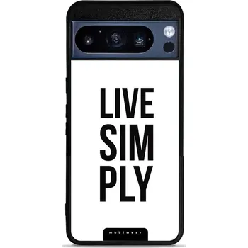 Pouzdro na mobilní telefon Lesklý kryt Mobiwear Glossy - Google Pixel 8 Pro - G070G Live simply (Prémiové lesklé pouzdro, obal, kryt Mobiwear Glossy na mobil Google Pixel 8 Pro - G070G Live simply, materiál Plast + TPU silikon - krytí po všech stranách, neošoupatelný potisk, tenké)