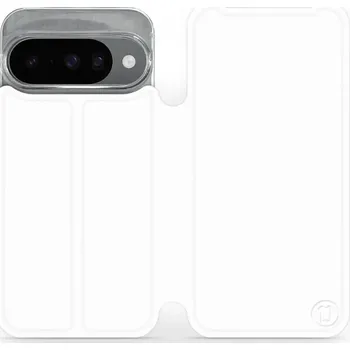 Pouzdro na mobilní telefon Flipové pouzdro Mobiwear - Google Pixel 10 - Bílé a šedé (Knížkové flip pouzdro, obal, kryt na mobil Google Pixel 10 - Bílé a šedé, materiál Umělá kůže + TPU - ochrana 360°, stojánek, silikonová vanička, magnetické zavírání)