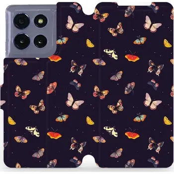 Pouzdro na mobilní telefon Flipové pouzdro Mobiwear - Motorola Moto G86 5G - VP78S Barevní motýlci (Knížkové flip pouzdro, obal, kryt na mobil Motorola Moto G86 5G - VP78S Barevní motýlci, materiál Umělá kůže + TPU - ochrana 360°, stojánek, silikonová vanička, magnetické zavírání)