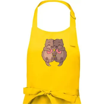 Kuchyňská zástěra Zamilované vydry - Pánská zástěra na vaření - Univerzální velikost ( Žlutá )
