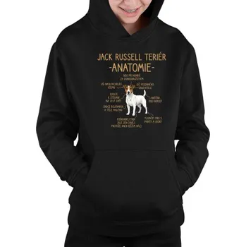 Žertovný předmět Jack Russell teriér – anatomie - dětská mikina s kapucí- Tričkový.cz