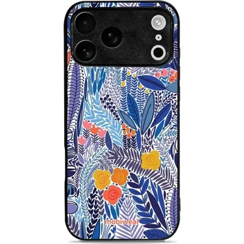 Lesklý kryt Mobiwear Glossy - Apple iPhone 17 Pro Max - G037G - Modrá květena (Prémiové lesklé pouzdro, obal, kryt Mobiwear Glossy na mobil Apple iPhone 17 Pro Max - G037G - Modrá květena, materiál Plast + TPU silikon - krytí po všech stranách,)