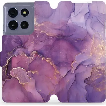 Pouzdro na mobilní telefon Flipové pouzdro Mobiwear - Motorola Moto G86 5G - VP20S Fialový mramor (Knížkové flip pouzdro, obal, kryt na mobil Motorola Moto G86 5G - VP20S Fialový mramor, materiál Umělá kůže + TPU - ochrana 360°, stojánek, silikonová vanička, magnetické zavírání)