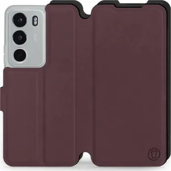 Pouzdro na mobilní telefon Flipové pouzdro Mobiwear Semiš - Realme C71 - Bordové & Černé (Knížkové semišové flip pouzdro, obal, kryt na mobil Realme C71 - Bordové & Černé, materiál semiš + TPU, ochrana 360°, stojánek, silikonová vanička, magnetické zavírání)