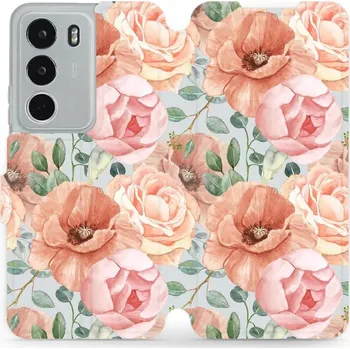 Pouzdro na mobilní telefon Flipové pouzdro Mobiwear - Realme C71 - MP02S Pastelové květy (Knížkové flip pouzdro, obal, kryt na mobil Realme C71 - MP02S Pastelové květy, materiál Umělá kůže + TPU - ochrana 360°, stojánek, silikonová vanička, magnetické zavírání)