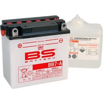Motobaterie Konvenční motocyklová baterie BS-BATTERY BB7-A (YB7-A) Včetně balení kyseliny