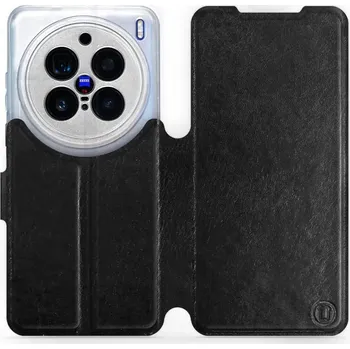 Flipové pouzdro Mobiwear - Vivo X200 Pro - Černé a šedé (Knížkové flip pouzdro, obal, kryt na mobil Vivo X200 Pro - Černé a šedé, materiál Umělá kůže + TPU - ochrana 360°, stojánek, silikonová vanička, magnetické zavírání)